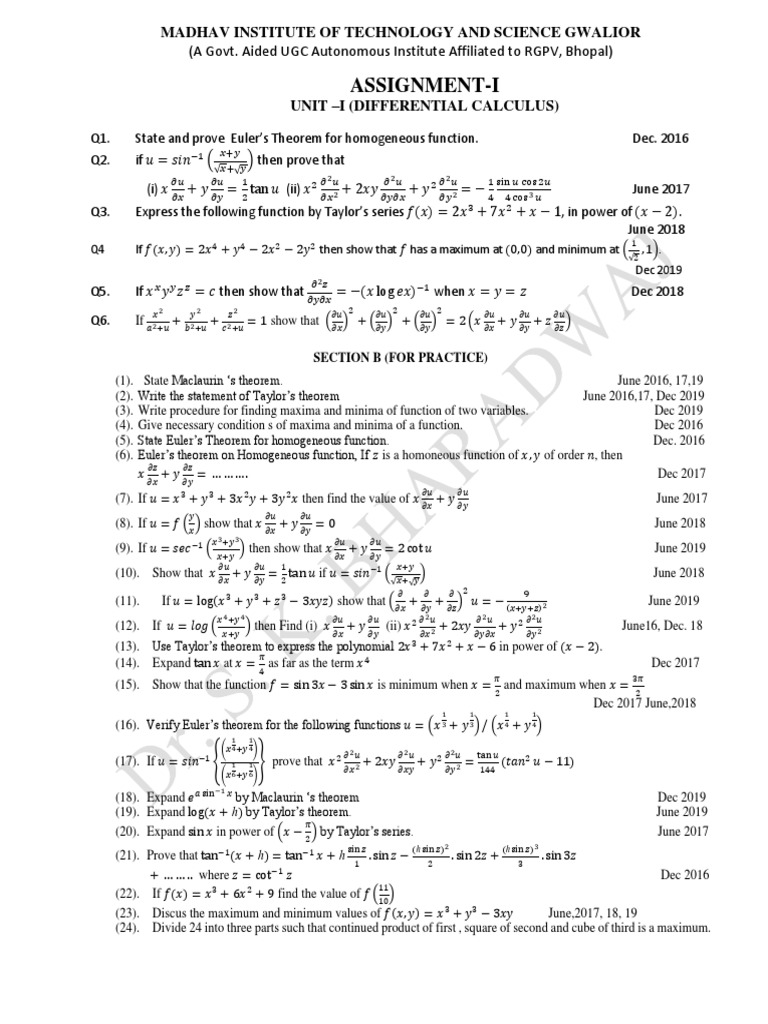 Analysis of Differential Calculus Problems from Madhav Institute of