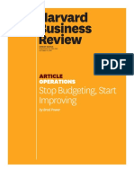 Stop Budgeting Start Improving