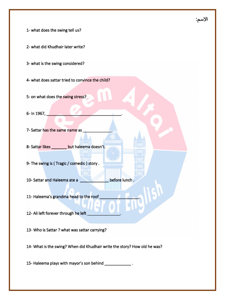Insights on "The Swing" Story | PDF | Language Arts & Discipline
