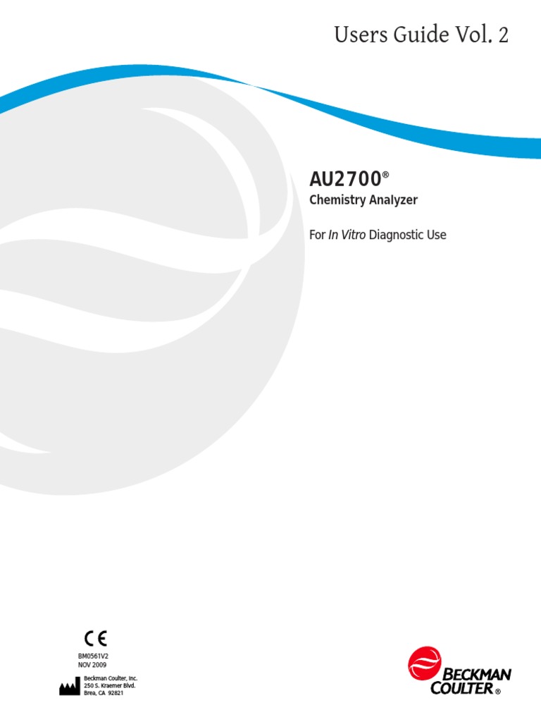 AU2700 User Guide Vol2 PDF Laboratories Troubleshooting