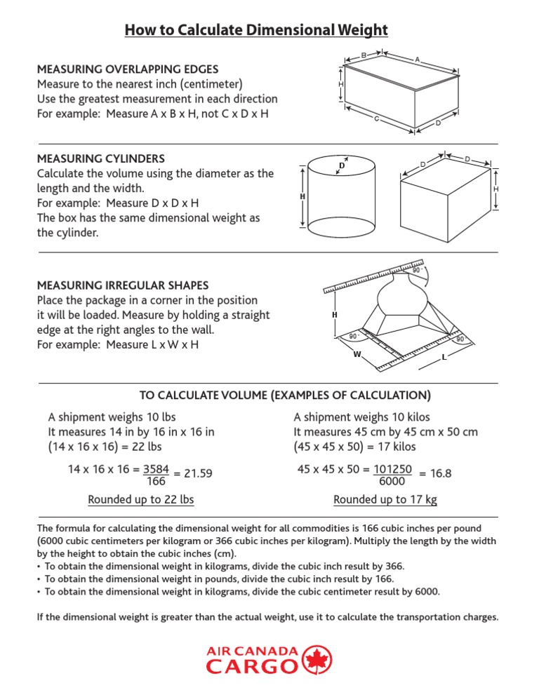 Dimensional Weight Calc | PDF | Art