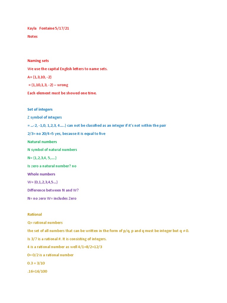 Notes College Algebra | PDF | Numbers | Rational Number