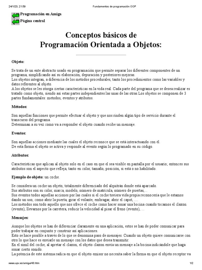 Fundamentos de Programación OOP | PDF | Objeto (informática) | Herencia ...