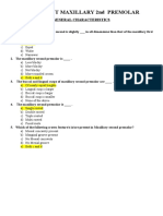 Maxillary 2nd Premolar