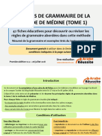 Les Règles de Grammaire de La Méthode de Médine (Tome 1)