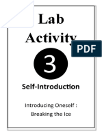 Lab Activity: Self-Introduction