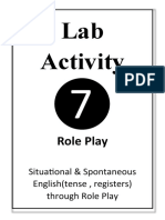 Lab Activity: Situational & Spontaneous English (Tense, Registers) Through Role Play