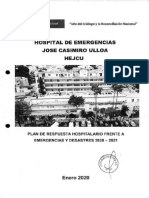 PLAN DE RESPUESTA HOSPITALARIO FRENTE A EMERGENCIAS Y DESASTRES 2020 - 2021 Compressed