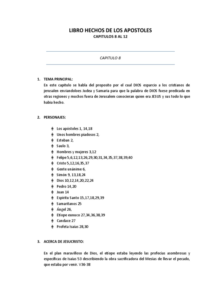 Libro Hechos De Los Apostoles 5 12 Capitulos Pdf Jesús Pablo El