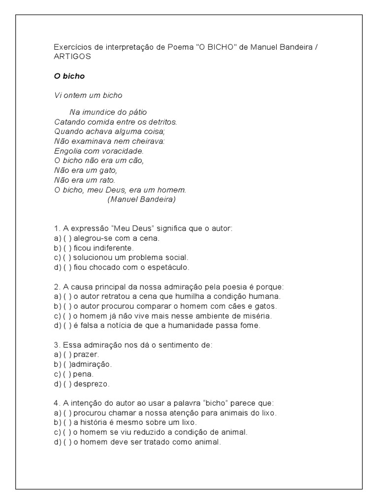 Interpretação do Poema 