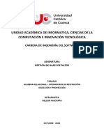 Trabajo 1. Algebra Relacional Operadores de Restricción