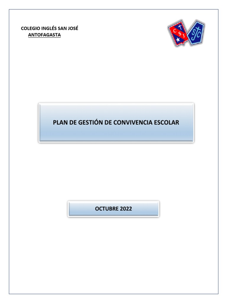 Plan de Gestin de Convivencia Escolar Oct.2022 | PDF | Disciplinas ...
