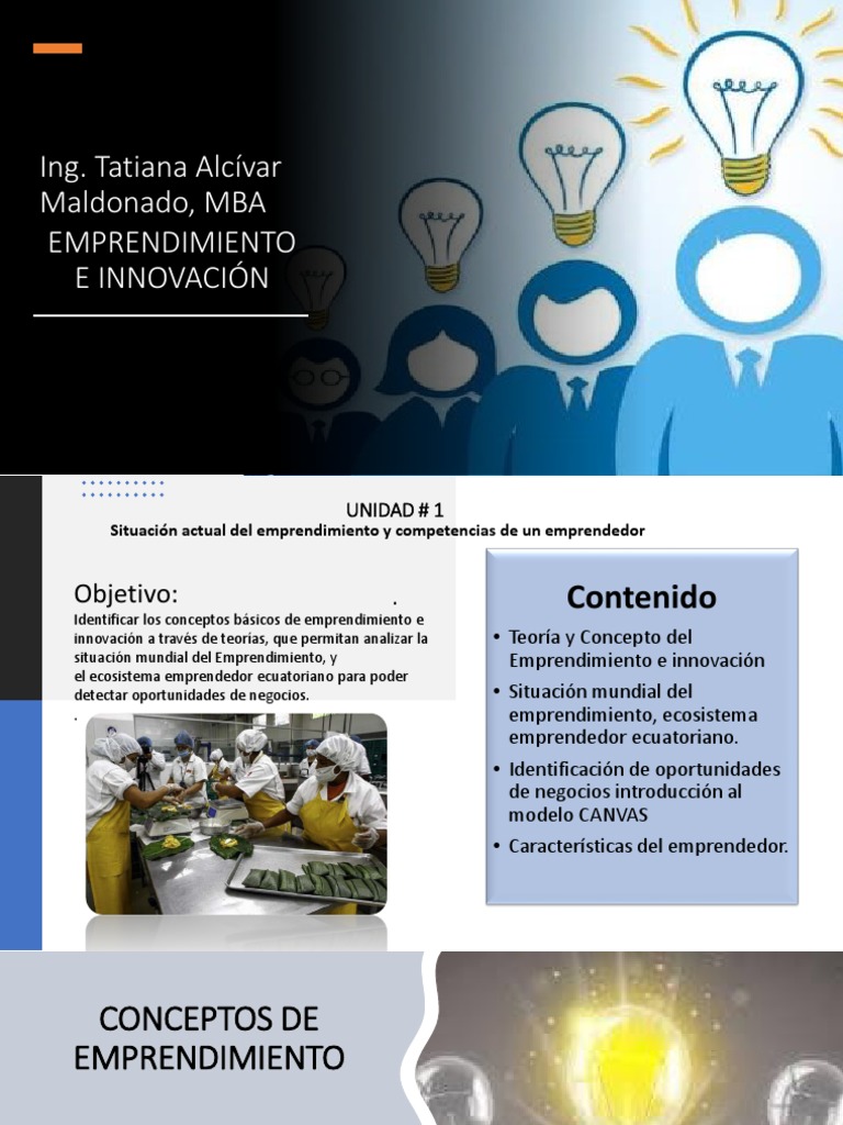 Unidad 1 Emprendimiento e Innovacion | PDF | Iniciativa empresarial ...