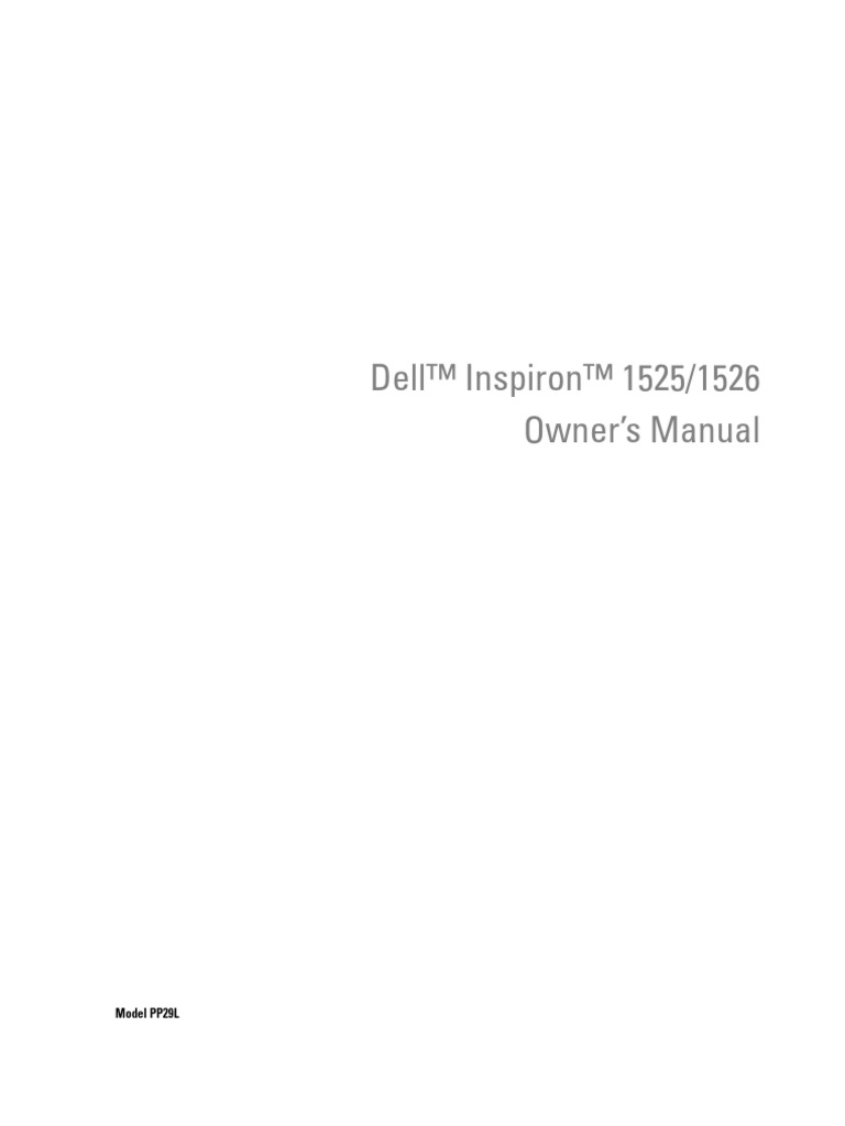 Service Manual for DELL Inspiron 1525 6492d38d73 Manual Dell 1525 |  Internet Access | Computer Keyboard