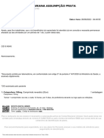 Dra Mariana Assumpção Prata: Nome: Mateus Bomfim de Melo CPF: 057.847.805-65 Data e Hora: 26/08/2022 - 04:49:55