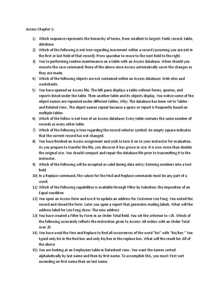 Csc 109 Study Guide Pdf Databases Software