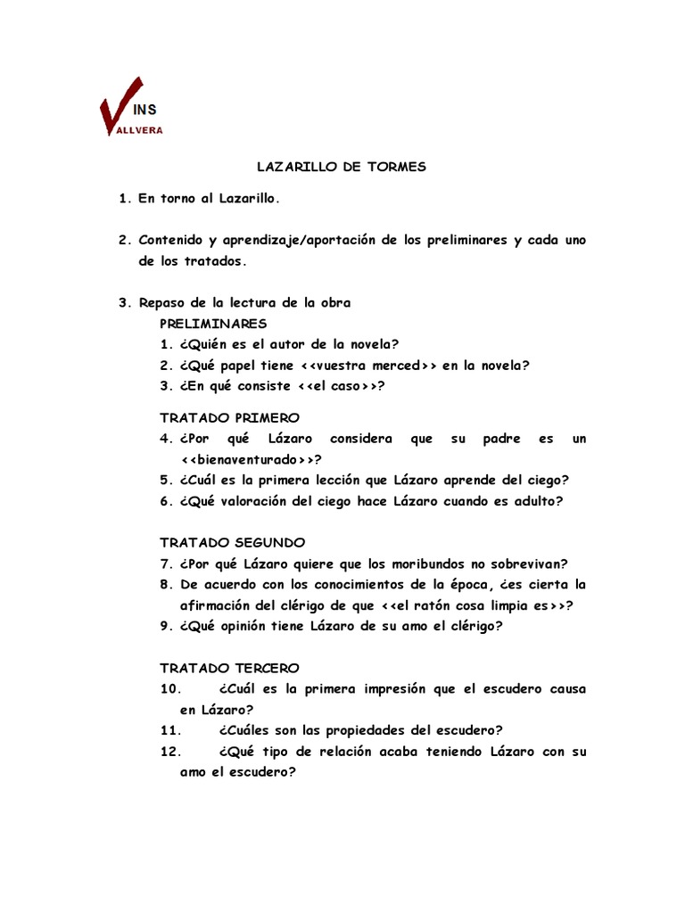 Análisis y Resumen del Lazarillo de Tormes | PDF