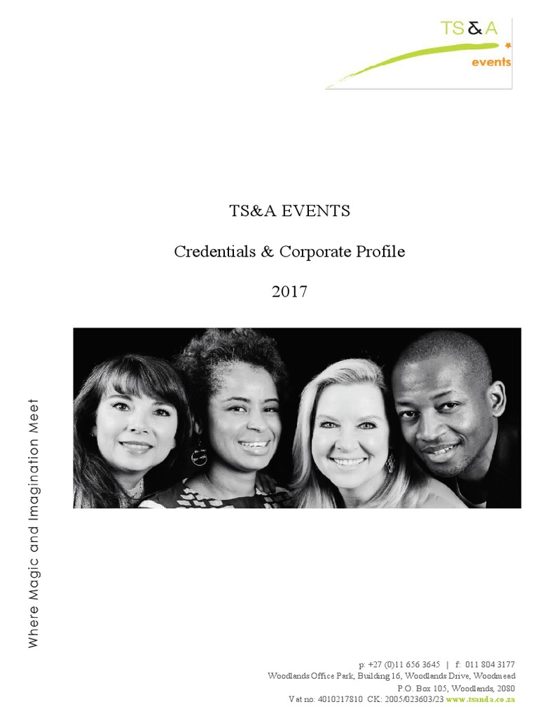 TSA Events Corporate Profile PDF Business Business Economics