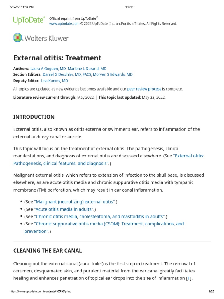 External Otitis Treatment PDF Topical Medication Pseudomonas