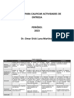 Rúbricas para Tareas BUAP 2023