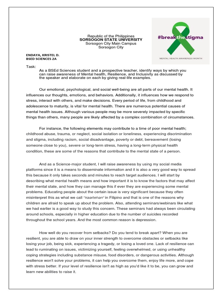Raising Mental Health Awareness Strategies | PDF | Mental Health ...
