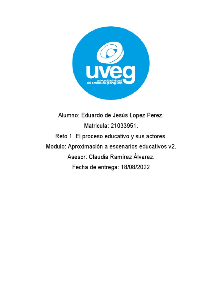 Proceso Educativo y Actores Clave | PDF