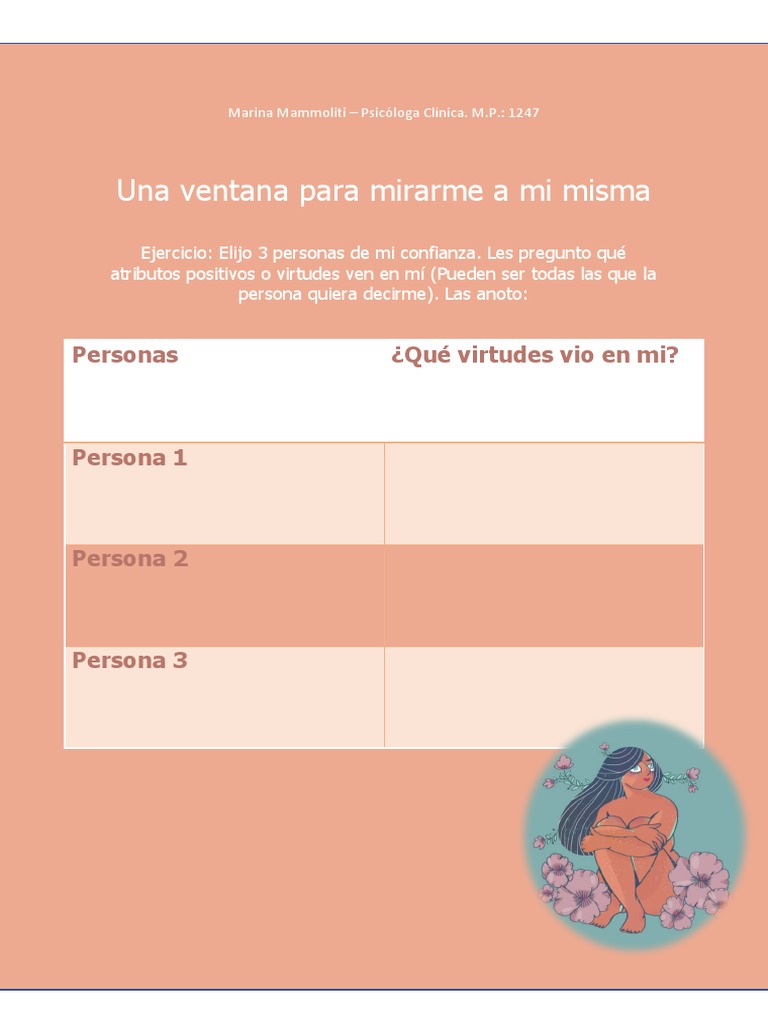 Ejercicio de Autoconocimiento Personal | PDF | Crecimiento personal y ...