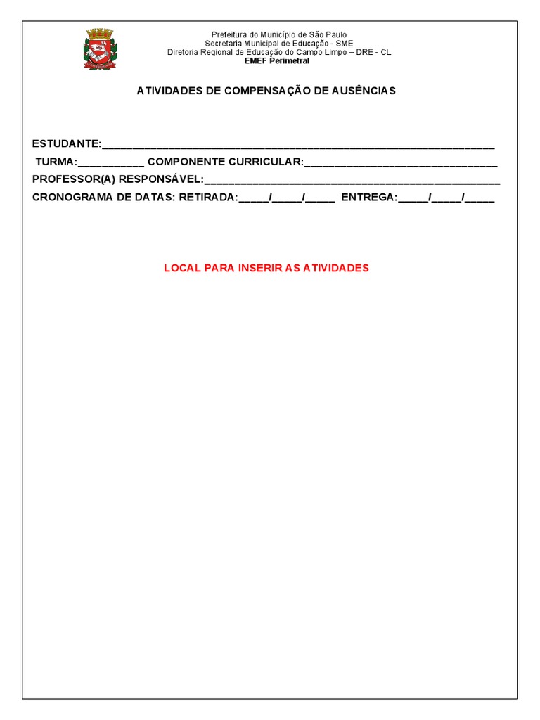 Atividades de Compensação de Ausências | PDF