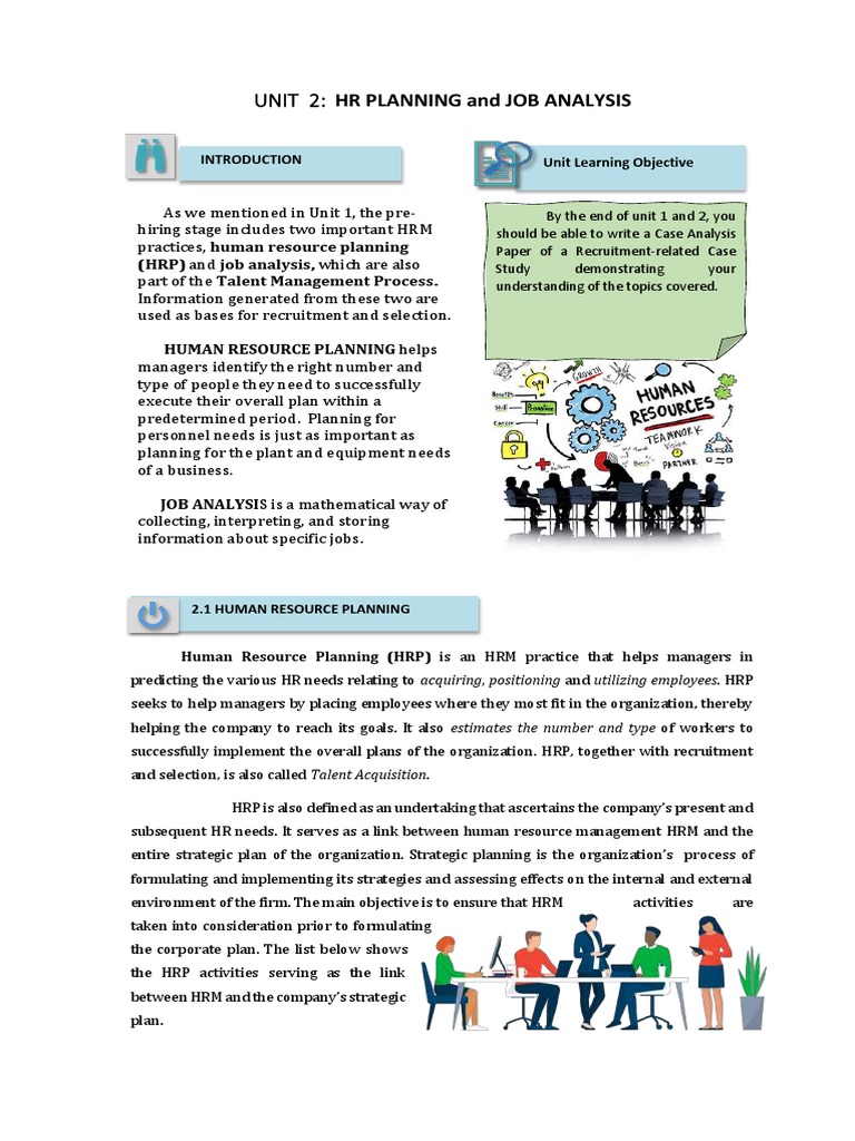 Unit 2 HR Planning and Job Analysis | PDF | Human Resources | Human