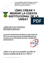 Crear y Migrar Cuenta Institucional UMSA