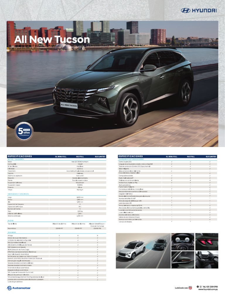 Ficha Tecnica Hyundai All New Tucson 2022 | PDF