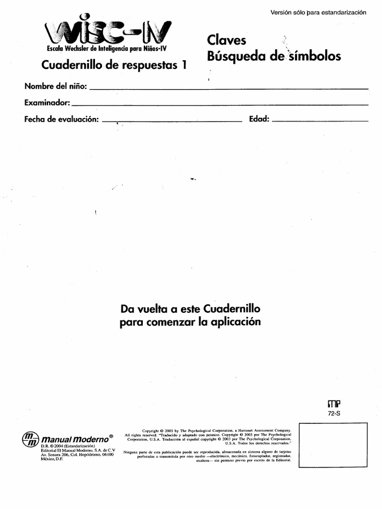 Claves Wisc IV Protocolo PDF