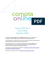 Sujet DCG UE 4 Droit Fiscal Session 2020: Et Corriges Du DCG Depuis 2008 Ao3077