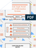 Ethical Legal and Social Issues of Information System