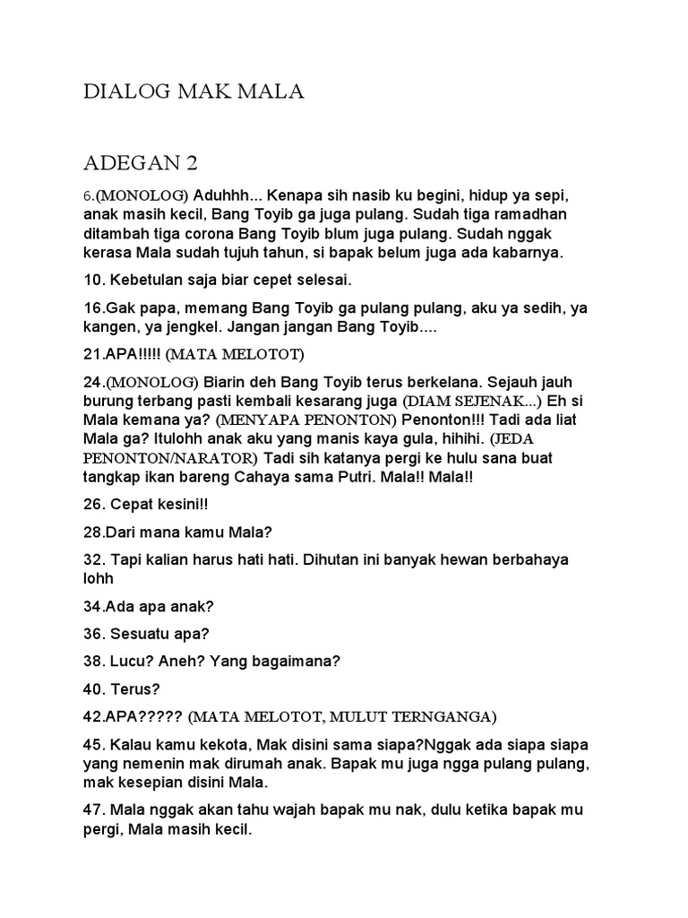 Izin Mak Mala untuk Anak Merantau | PDF