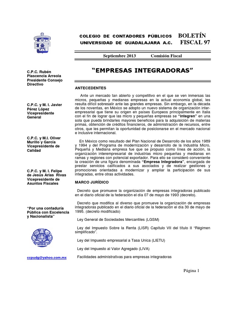Empresa Integradora Isr | PDF