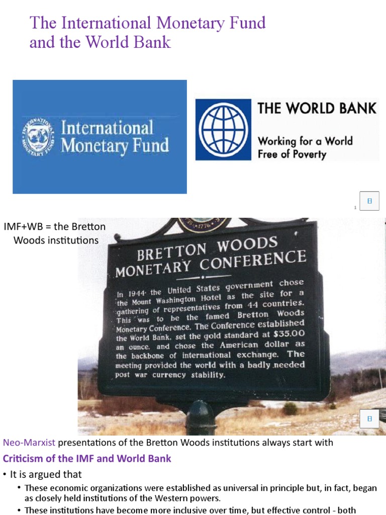 Critiques and Reforms of IMF and World Bank | PDF | Special Drawing ...