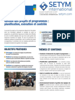 Formation Gestion Des Projets Et Programmes PCPM SETYM