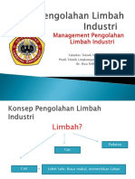 Prinsip Teknologi Bersih Industri, Management Pengolahan Limbah Industri