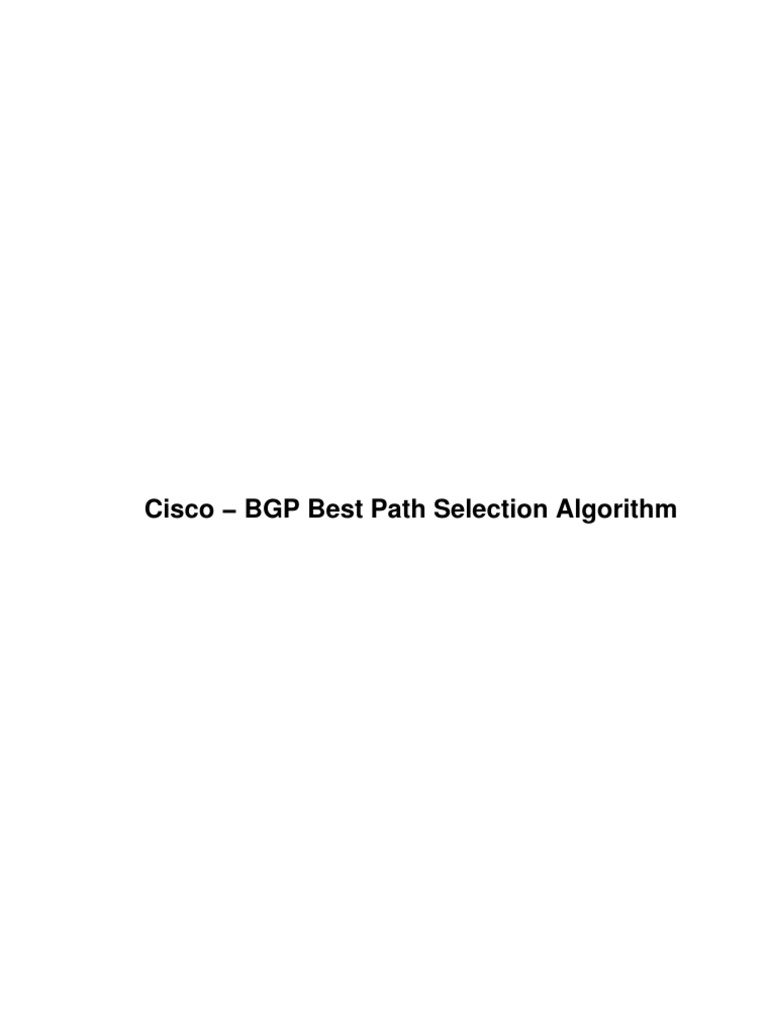 BGP Best Path Selection Explained | PDF
