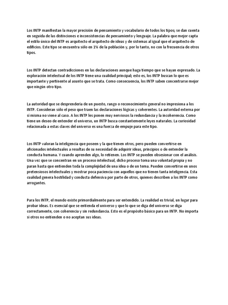INTP de Mbti | PDF