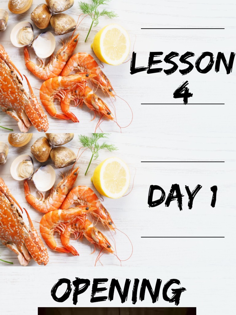Tle 10 Lesson 4 and 5 PDF Seafood Fish