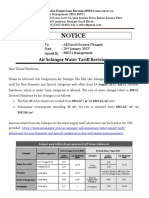 Notice - Air Selangor Water Tariff Revision