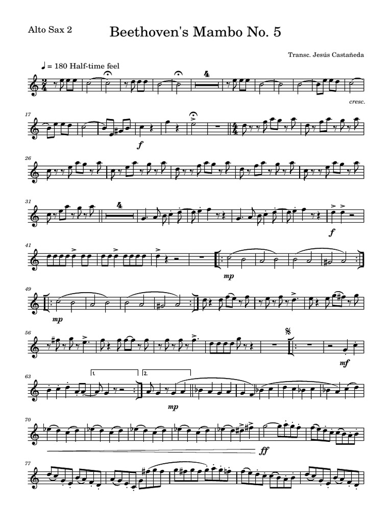 Beethovens mambo no alto sax 2 pdf