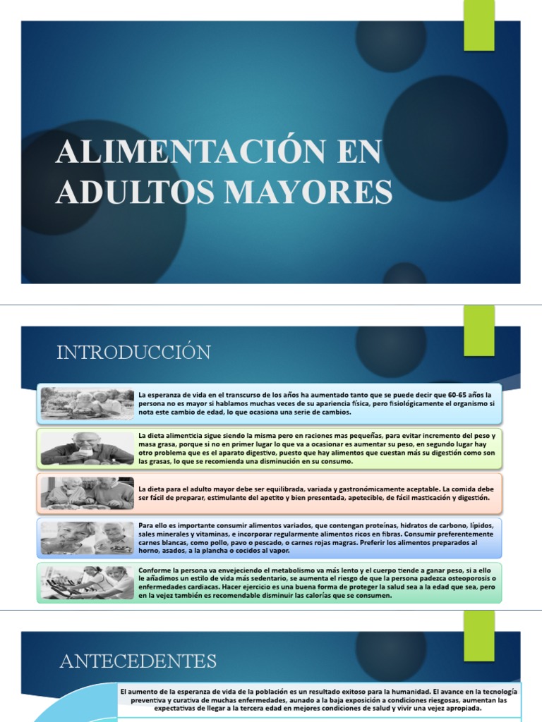 Dieta Equilibrada para Adultos Mayores | PDF | Alimentos | Dieta