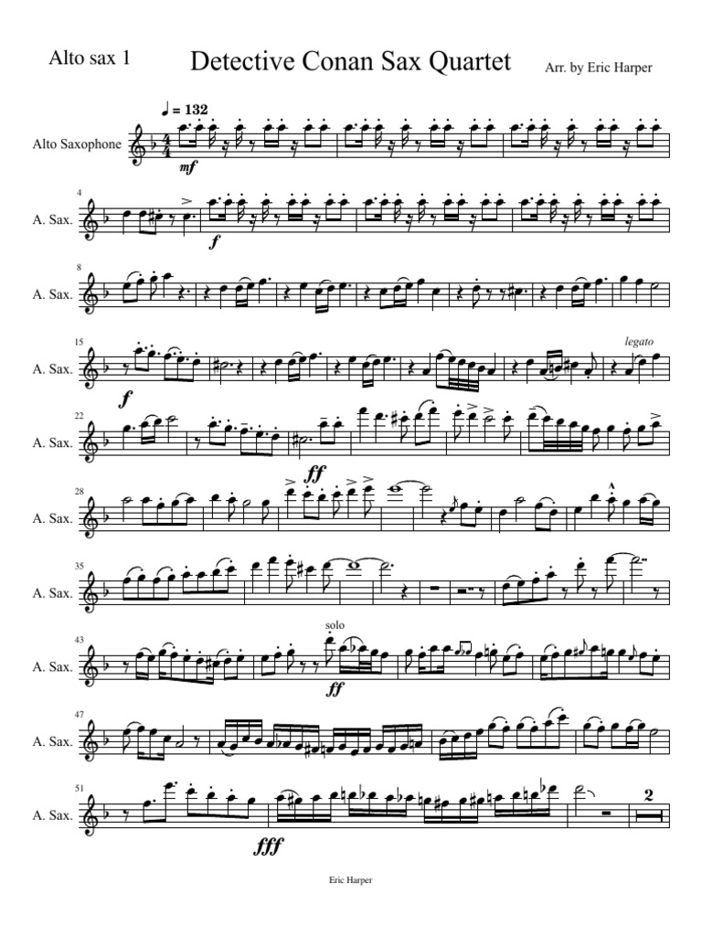 Detective conan saxophone sheet music deals