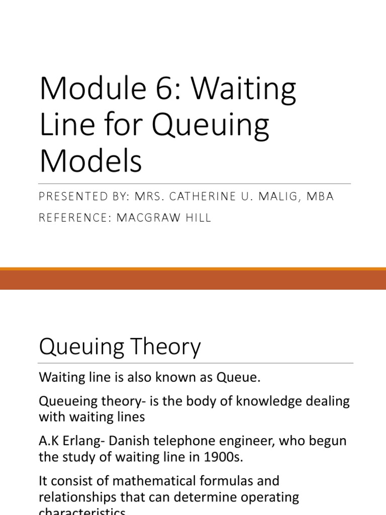 Module 6 - Waiting Line For Queing Models - PPT - 1201pdf | PDF