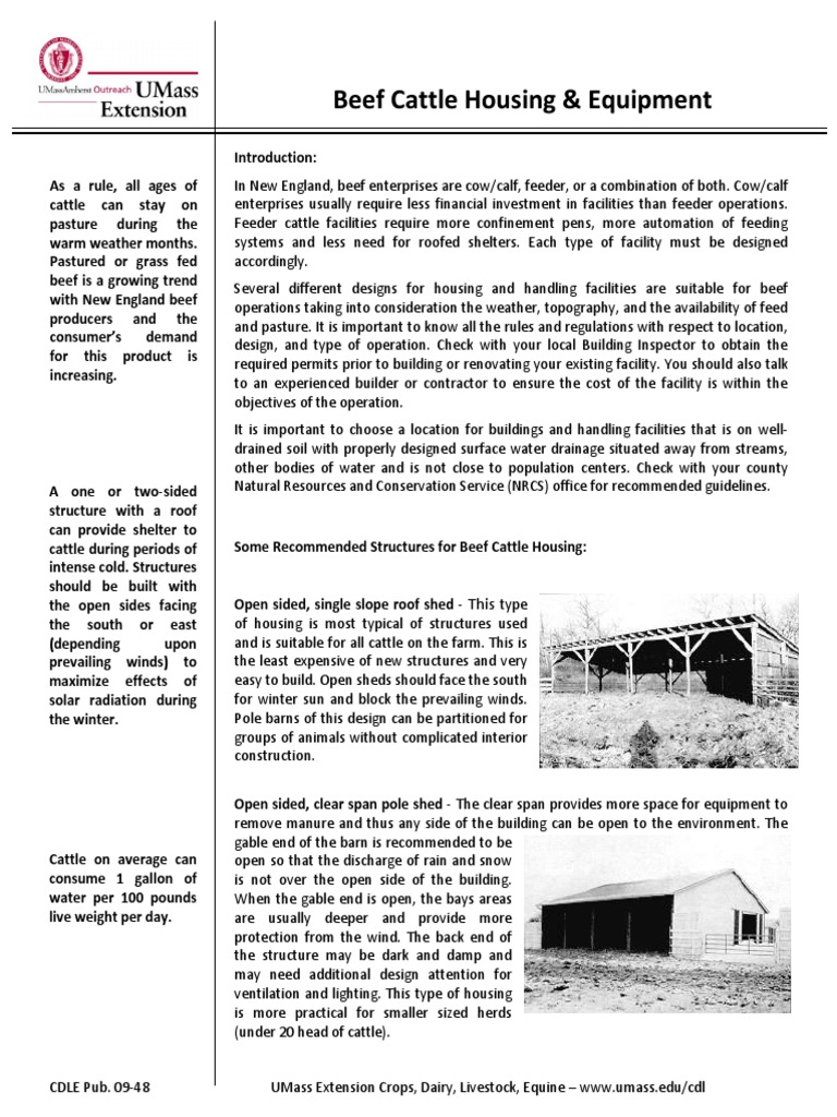 Beef Cattle Housing & Equipment D D D D PDF Dairy Farming Cattle