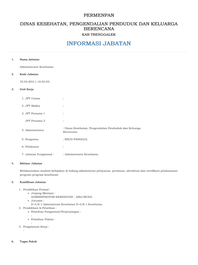 Administrator Kesehatan - Ahli Muda | PDF