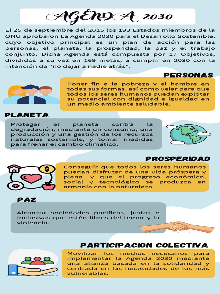 Objetivos de la Agenda 2030 de la ONU | PDF | Sustentabilidad | Entorno ...